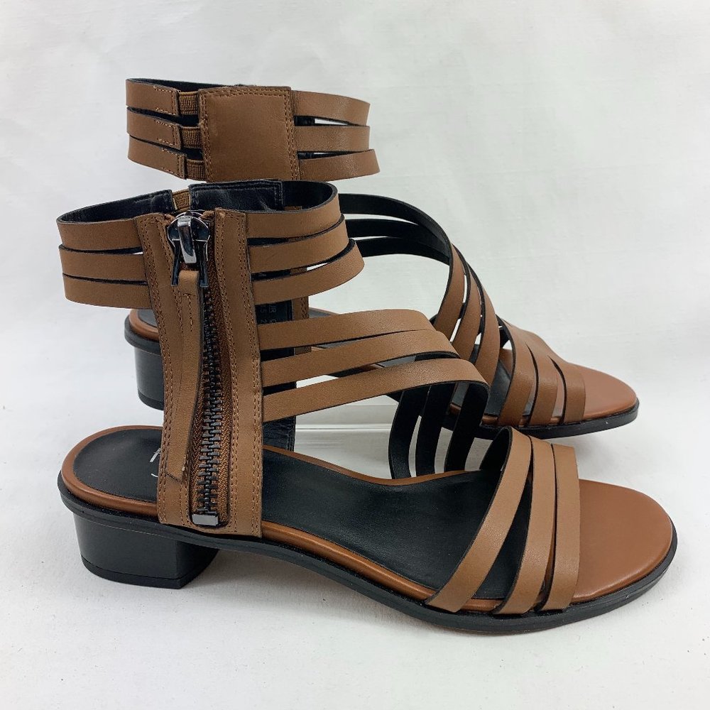 Franco Sarto Women's Elma Side Zip Leather Sandals